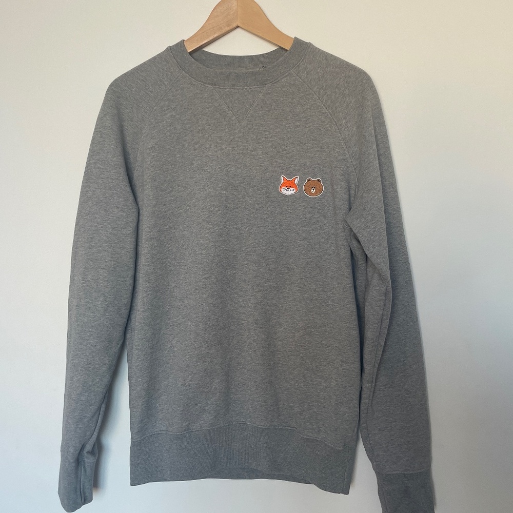 MAISON KITSUNÉ X Line Friends  Patch Grey  Sweather S